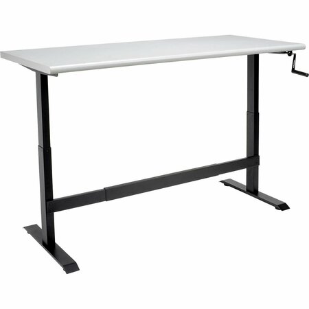 GLOBAL INDUSTRIAL Hand-Crank Adjustable Height Workbench, Laminate Safety Edge, 72inW x 30inD 338348BK